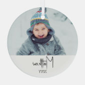 Kind aandenken Kerstmis Foto Ornament (Achterkant)