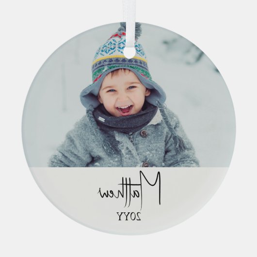 Kind aandenken Kerstmis Foto Ornament (Achterkant)