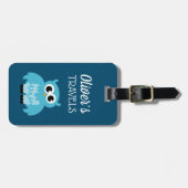 Kind aangepast bagagelabel met schattige cartoon (Voorkant horizontaal)