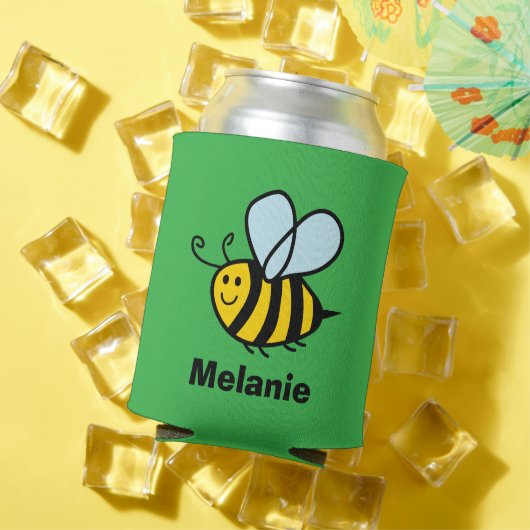 Kind aangepaste koelboxxen met leuke hommel bij blikjeskoeler (Insitu Zomer)