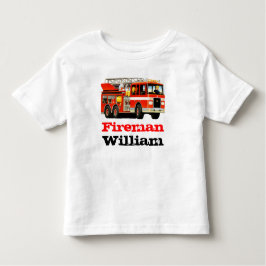 Kind - Aangepaste naam Rode vuurwapenwagen Kinder Shirts
