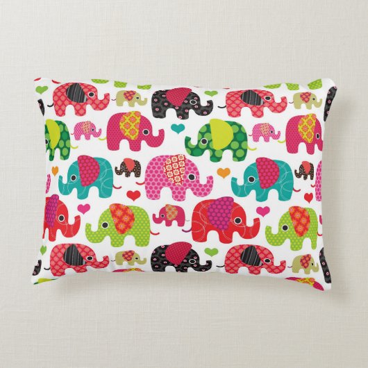 kind achtergrond retro - olifant accent kussen (Achterkant)