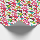 kind achtergrond retro - olifant cadeaupapier (Hoek)