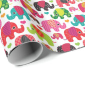 kind achtergrond retro - olifant cadeaupapier (Rol Hoek)