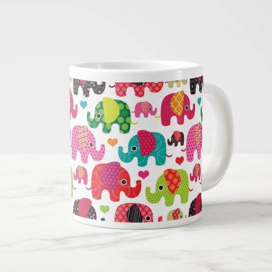 kind achtergrond retro - olifant grote koffiekop (Voorkant rechts)