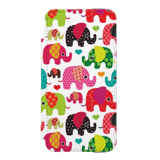 kind achtergrond retro - olifant incipio iPhone portemonnee hoesje (Voorkant Agenda)