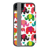 kind achtergrond retro - olifant incipio iPhone portemonnee hoesje (Agenda Achterkant)