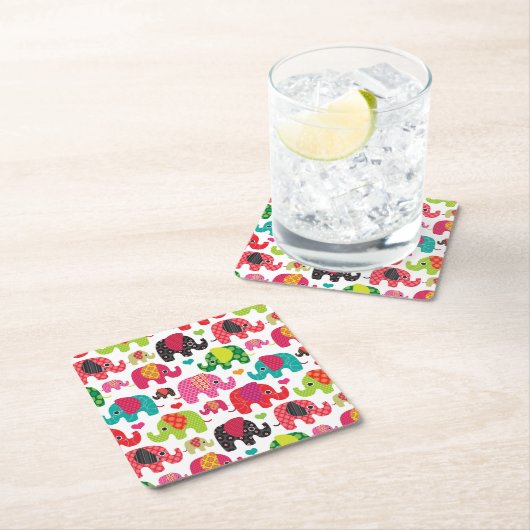 kind achtergrond retro - olifant kartonnen onderzetters (Insitu)