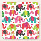 kind achtergrond retro - olifant kartonnen onderzetters (Voorkant)