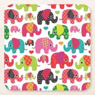 kind achtergrond retro - olifant kartonnen onderzetters