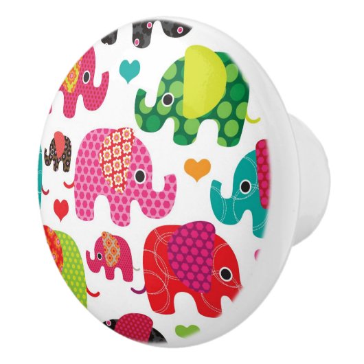 kind achtergrond retro - olifant keramische knop (Rechts)