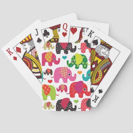 kind achtergrond retro - olifant pokerkaarten (Achterkant)