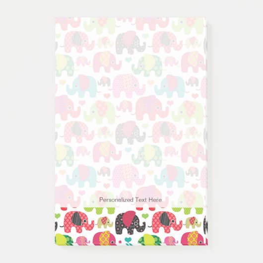 kind achtergrond retro - olifant post-it® notes (Voorkant)