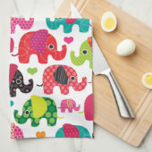 kind achtergrond retro - olifant theedoek (Quarter Fold)