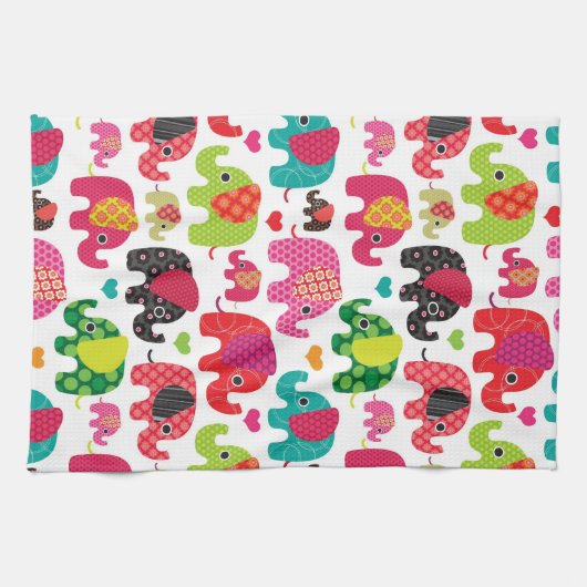 kind achtergrond retro - olifant theedoek (Horizontaal)