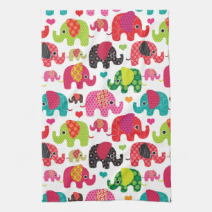 kind achtergrond retro - olifant theedoek
