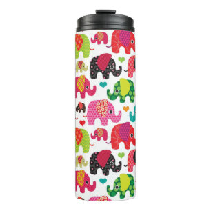 kind achtergrond retro - olifant thermosbeker
