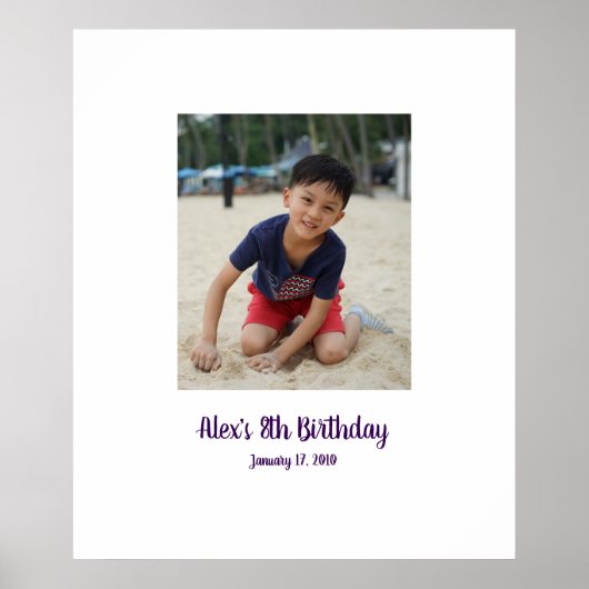 Kind achtste verjaardag 8ste teken in Feestbord 8 Poster (Voorkant)