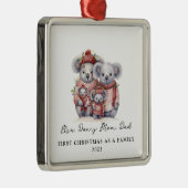 Kind adoptie Eerste Kerstmis als een familie Koala Metalen Ornament (Rechts)