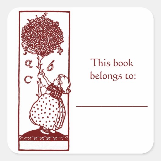 Kind & alfabet Boom Bookplate sticker (Voorkant)