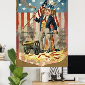 Kind: Amerikaanse vlag voor oom Sam Cannon Poster (Thuiskantoor)