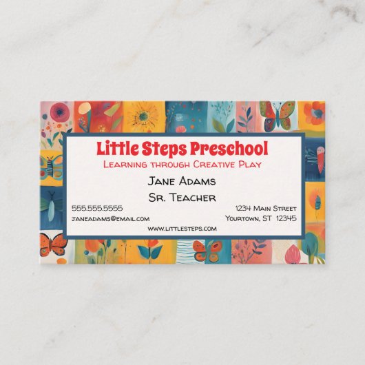 Kind Art Preschool Kinderopvang Art Teacher Visitekaartje (Voorkant)