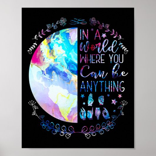 Kind Asl Alphabet Amerikaanse Gebarentaal Doof Awa Poster (Voorkant)