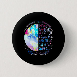 Kind Asl Alphabet Amerikaanse Gebarentaal Doof Awa Ronde Button 5,7 Cm