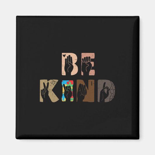 Kind ASL Handgebarentolk Gebarentaal Autis Magneet (Voorkant)