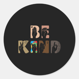 Kind ASL Handgebarentolk Gebarentaal Autis Ronde Sticker