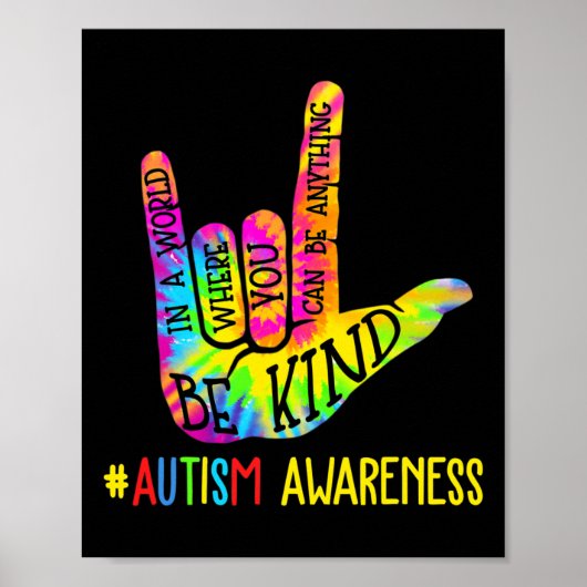 Kind Asl Liefde Gebarentaal Hand Autisme Bewustzij Poster (Voorkant)