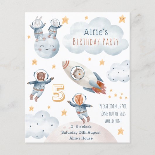 Kind Astronaut Rocket Space Birthday (Voorkant)
