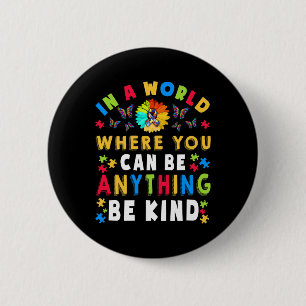 Kind Autisme Bewustzijn Vraag Mam Leraar Vriendeli Ronde Button 5,7 Cm