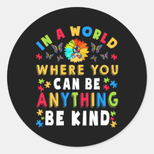 Kind Autisme Bewustzijn Vraag Mam Leraar Vriendeli Ronde Sticker