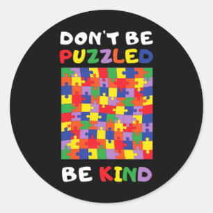 Kind Autistische Puzzel Autisme Bewustzijn 2022 AS Ronde Sticker