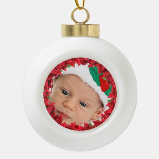 Kind/Baby Foto van keramische bal Ornament (Voorkant)