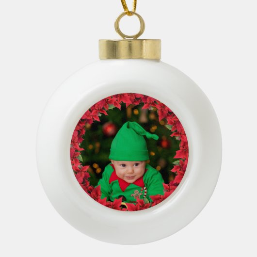 Kind/Baby Foto van keramische bal Ornament (Voorkant)