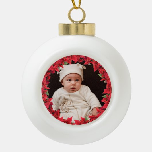 Kind/Baby Foto van keramische bal Ornament (Voorkant)