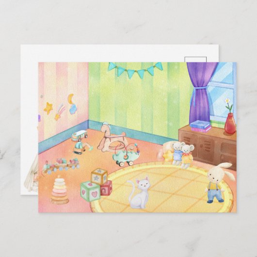 Kind Babykamer met speelgoed Briefkaart (Voorkant / Achterkant)