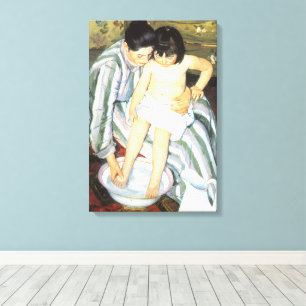 Kind bad door Mary Cassatt Vintage Impressionisme Canvas Afdruk