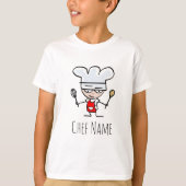 Kind bakken shirt met gebak chef cartoon ontwerp (Voorkant)