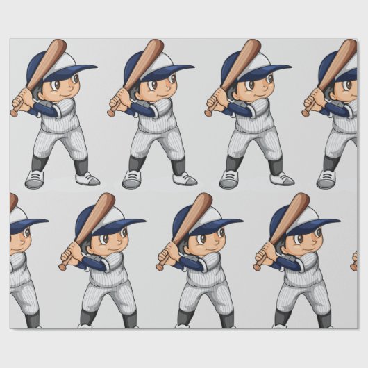 Kind Baseball spelen Cadeaupapier (Vlak)