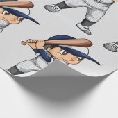 Kind Baseball spelen Cadeaupapier (Hoek)