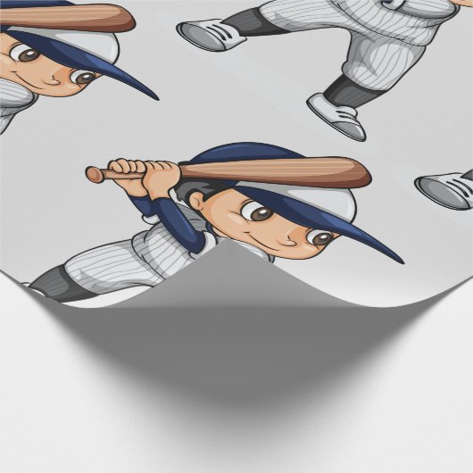 Kind Baseball spelen Cadeaupapier (Hoek)