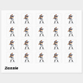 Kind Baseball spelen Vierkante Sticker (Vel)