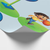 Kind Basketbal spelen met Hoop Fun Sports Cadeaupapier