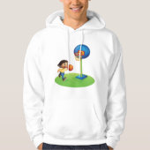 Kind Basketbal spelen met Hoop Fun Sports Hoodie (Voorkant)