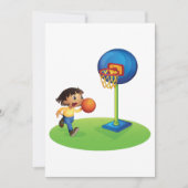 Kind Basketbal spelen met Hoop Fun Sports Kaart (Voorkant)