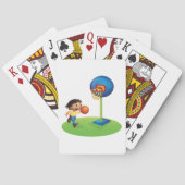Kind Basketbal spelen met Hoop Fun Sports Pokerkaarten (Achterkant)