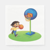 Kind Basketbal spelen met Hoop Fun Sports Servet (Voorkant)